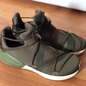 puma olive green shoes